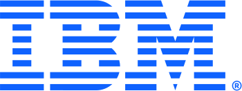 The eight-striper wordmark of IBM, the letters...